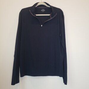 J. Crew Performance Jersey 1/4 Zip Navy Blue Pullover Men's Size Medium